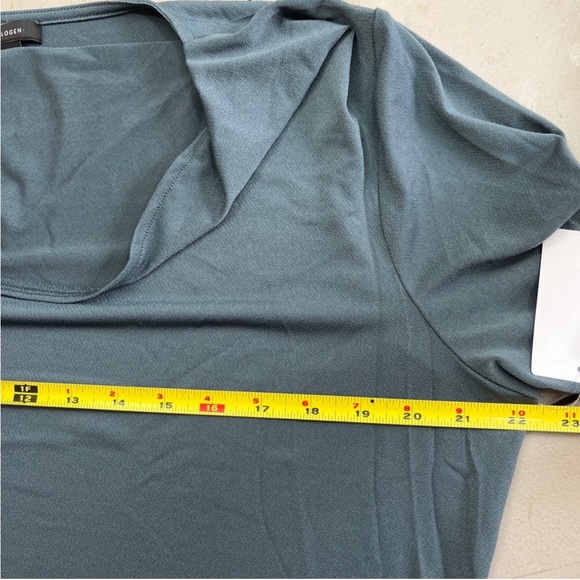 NWT Halogen Blouse Long Sleeve Slate Blue Stretch Top - Picture 4 of 5